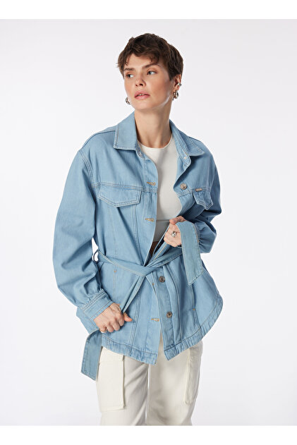 Lee Cooper SAMY RASTABAN BLUE L Açık Mavi Kadın Denim Ceket 242