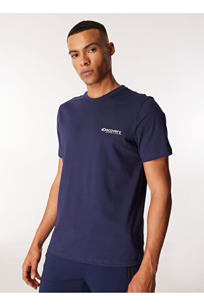 Discovery Expedition Lacivert Erkek Bisiklet Yaka T-Shirt D4SM