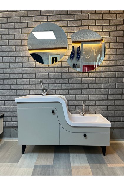 Abdest Lavabosu Z Lavab Çucuk Yaşlı Engelli Lavabo sağ çukur 115 cm