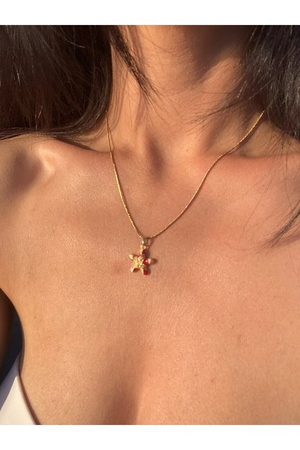 Colorful Starfish Charm Steel Necklace - Non-Tarnish, Allergy-Free Summer Necklace