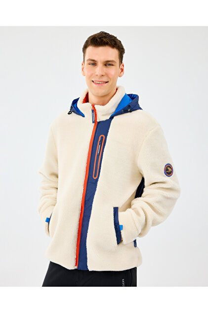 Skechers M Outdoor Fleece Full Zip Sherpa Erkek Offwhite Mont