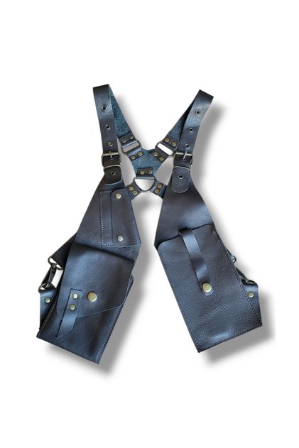 Handmade Hakiki Deri Holster Vücut Çanta Koyukahverengi