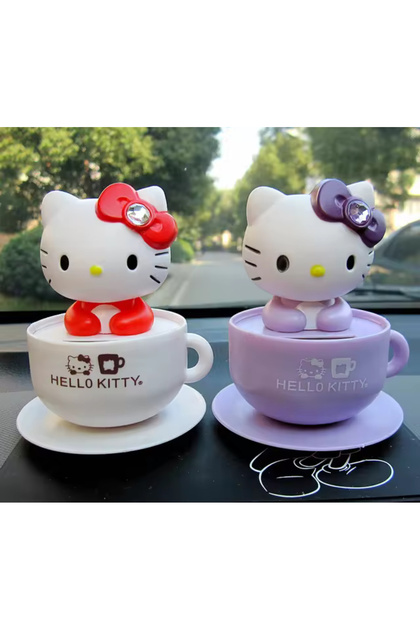 Hello Kitty Kafa Sallayan Güneş Enerjili Şanslı Servet Kedi Araba - Ev Dekor