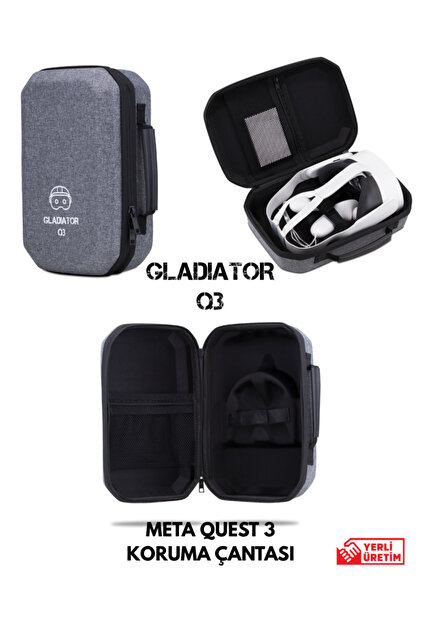 Konsol İstasyonu Gladiator Q3 GRİ Meta Quest 3 Çantası Quest 3 ve