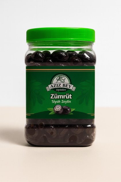 Azizbey Zümrüt Salamura Gemlik Siyah Zeytin - 1 Kg