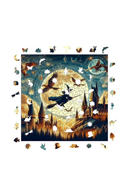 WePuzzleUp Hogwarts'ın Gizemi Ahşap Puzzle Yetişkin Benzersiz