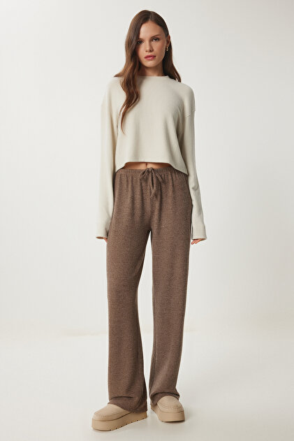Yumoş Knitted Trousers Brown Lub0063