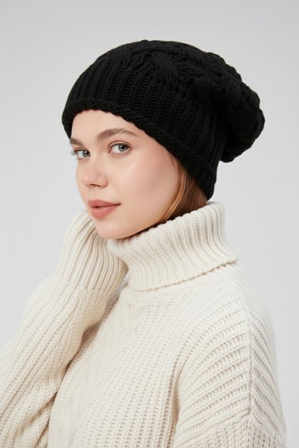 Stylish Women's Hair Braid Lined Knitwear Beret