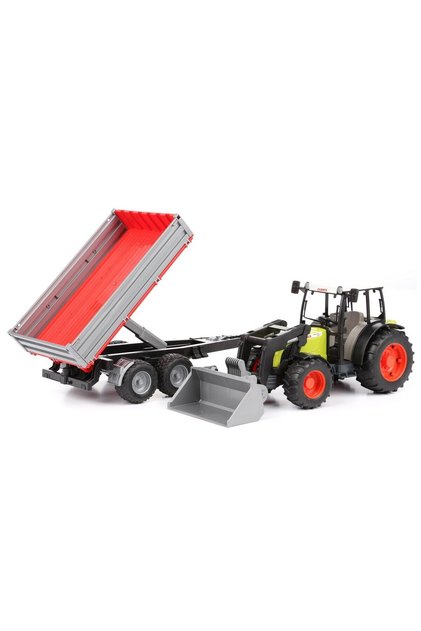 Tractor Claas Nectis 267F cu incarcator frontal si remorca - Bruder 02112
