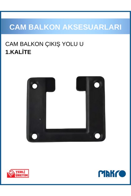 Glass Balcony Plastic Exit Path U Black