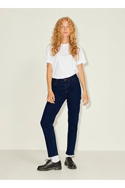 JJXX Koyu Mavi Kadın Denim Pantolon JXSEOUL STRAIGHT MW CC3001