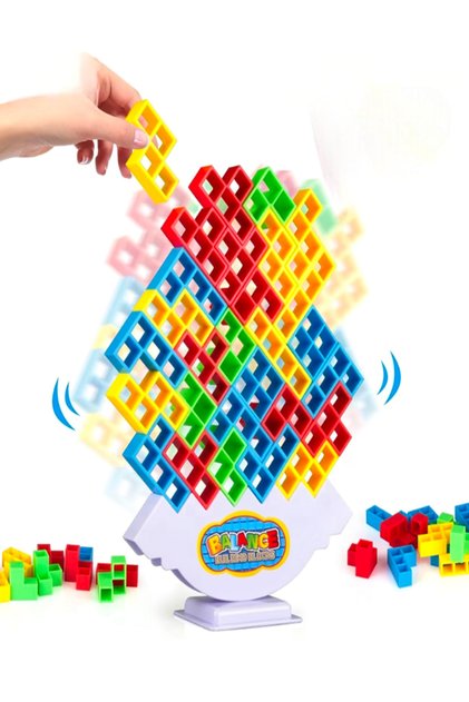 Tetris Kule Denge Oyunu Denge Tetrisi Oyunu Eğitici Eğlenceli Kutu Oyunu Balance Denge Kule Oyunu