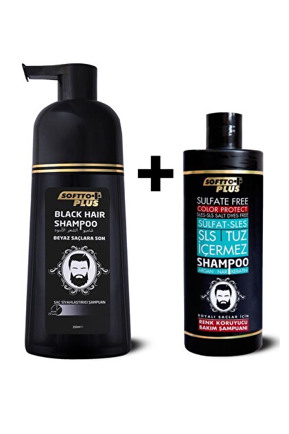 Softto Plus BLACK HAIR SHAMPOO VE ÖZEL RENK KORUYUCU ŞAMPUAN