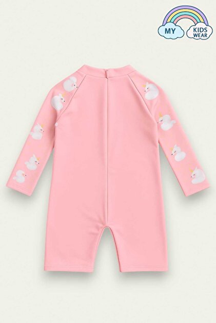My Kids Wear Kız Cocuk Uzun Kollu ve Fermuarlı Mayo Takımı 3 -10
