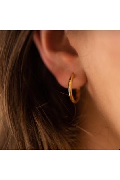 16 mm Surgical Steel Gold Hoop Earrings