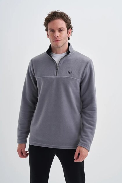 Half Turtleneck Thick Fleece Regular Fit Sweatshirt-56320