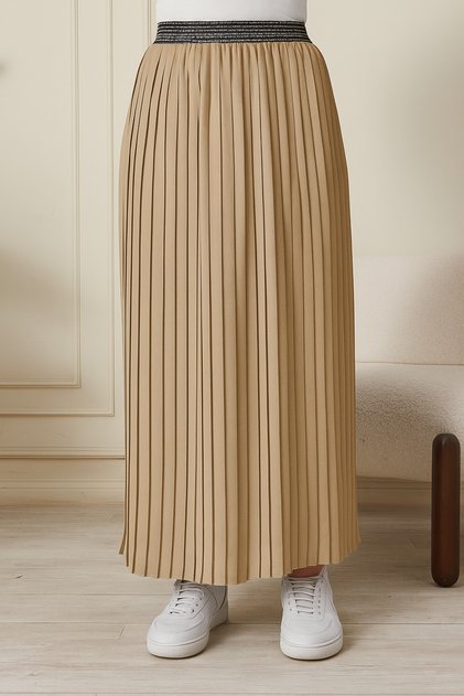 Women's Pleated Lined Chiffon Skirt