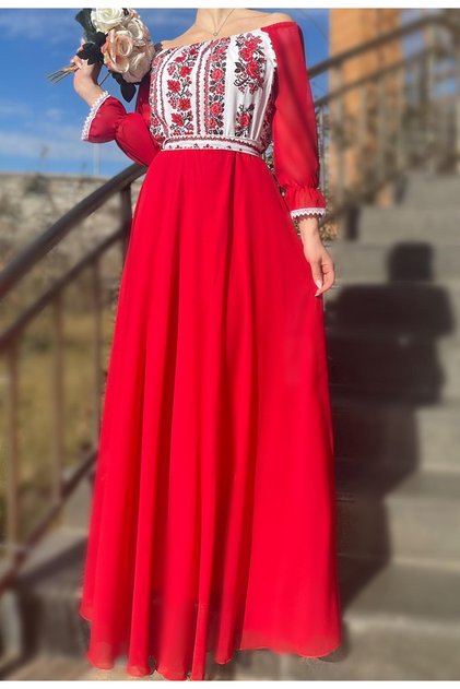 Rochie stilizata cu motive traditionale Elina 4