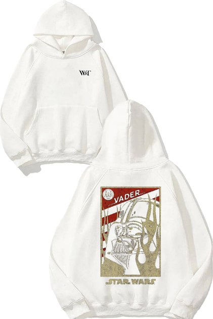 Star Wars Darth Vader 5 Design Back Printed White Hooded Sweatshirt