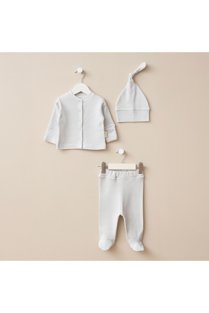 Newborn Baby Girl and Boy Cotton Hospital Release 3-Piece Baby Set with Booties Gift