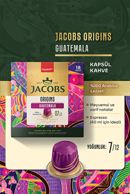 Jacobs Origins Guatemala Nespresso Uyumlu Alüminyum Kapsül Kahve