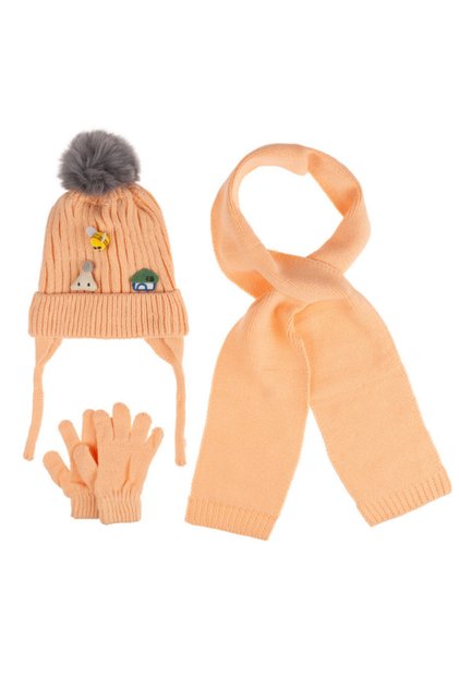 1-4 Years Baby Girl & Child Scarf Beanie Gloves Set of 3