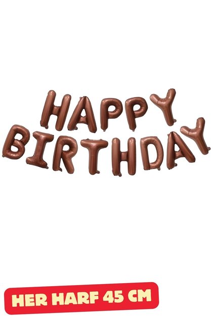 Caramel Happy Birthday Foil Set Balloon Birthday Helium Birthday Decoration Celebration Children's Birthday