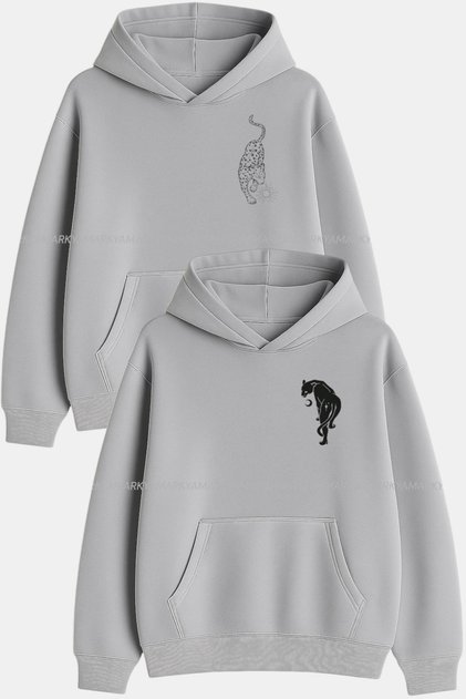 Women/Men Couple/Friends Matching Set Printed Oversized Hooded Kangaroo Pocket Winter Hoodie Sweatshirt