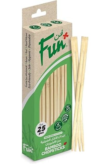Fun® Green Track Eco Friendly Disposable Bamboo Chopsticks 23cm Pack Of 25