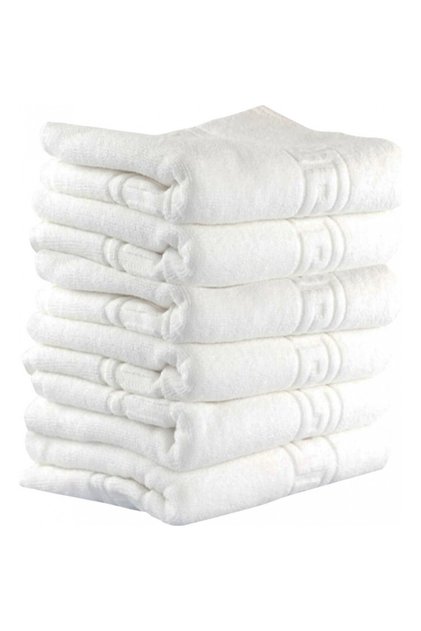 Set prosoape de hotel (6 bucăți) - bordură grecească Jacquard, 30x50 cm, 100% bumbac, alb