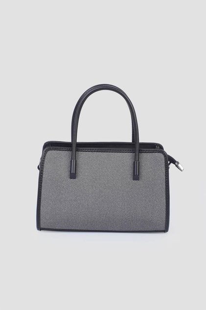 Black Linen Women's Hand and Shoulder Bag Im591