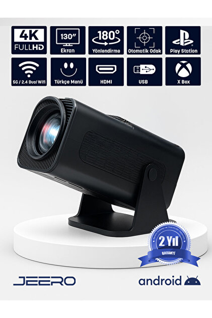 HY320 Taşınabilir 4K Projeksiyon Cihazı (Türkçe Menü)