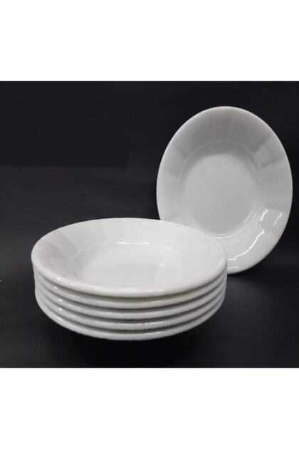 12 Adet Beyaz Oluklu Melamin Çukur Yemek Tabağı 18x3cm Pilav, Kuru Nohut Çok Hesaplı Sulu Yemek Kabı