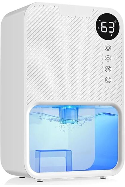 Necomi Dehumidifier, 1100ml Room Dehumidifier with Timer & with 7-Color Lights, 20 m² Coverage, Aut