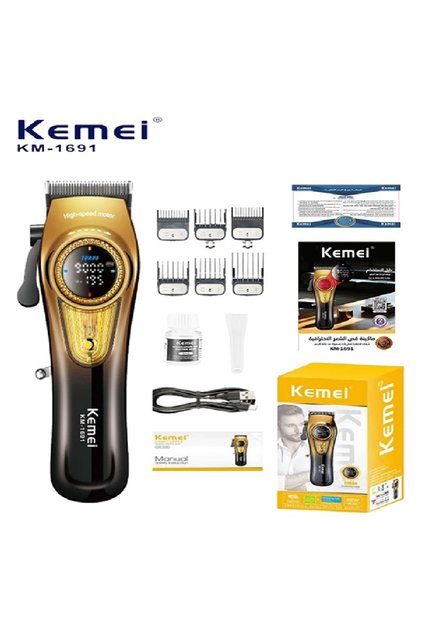 Kemei KM-1691 Professional Rechargeable Hair Clipper - Precise Cutting and High Performance