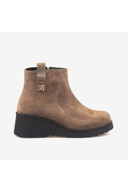Genuine Leather Women's Wedge Heel Boots 601377