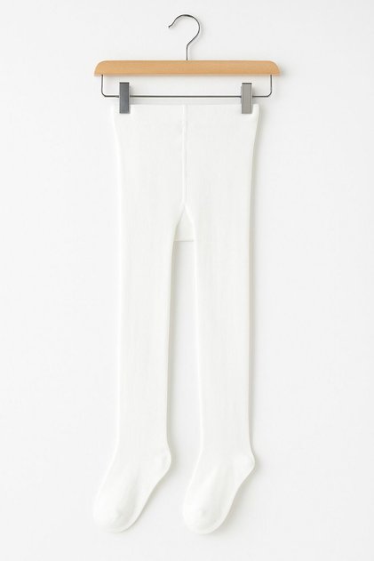 Girl's White Cotton Pantyhose – Flexible and Stylish
