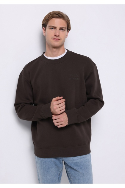 Comfort Fit Men's Brown Sweatshirt