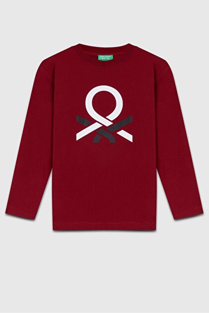 Boy's Printed Sweatshirt 6-14 Years Old Burgundy