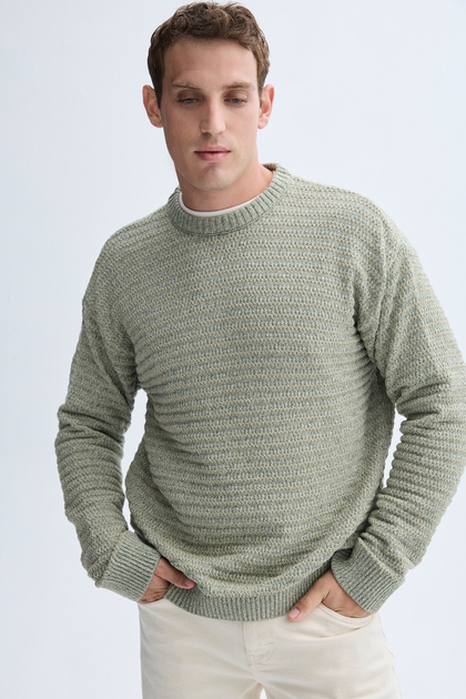 Men's Green Comfort Fit Mulineli Sweater