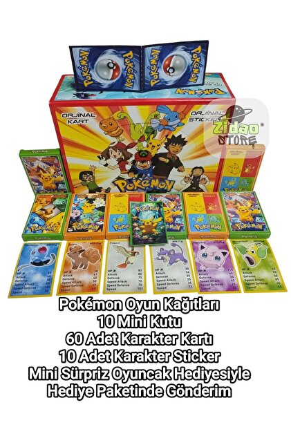 Pokemon 48 Mini Kutulu Oyun Kartları 2025 Pikachu Serisi Her