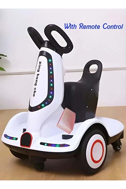 White Electric Scooter for Kids with Multi-Function Remote Control with Remote