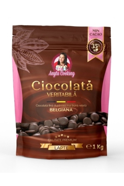 Ciocolată Fină Veritabilă cu Lapte, bănuți , cacao 35% - 1kg -