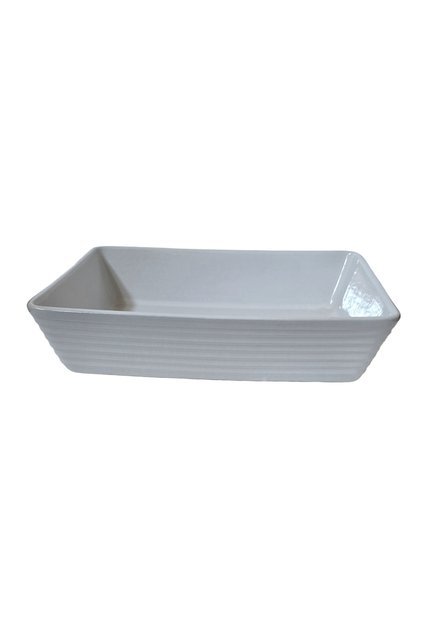 Vas termorezistent dreptunghiular, 31.5×26.5×7 cm, Alb