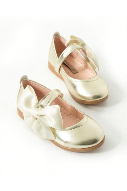 Pamela Girl's Side Bow Ballerina Gold 26-30 P123P