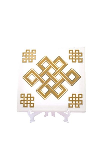 Placheta ( placa ) cu nod mistic auriu pe canvas
