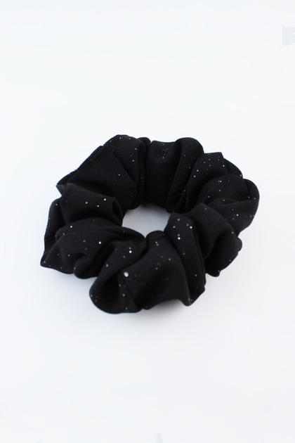 Glitter Soft Fabric Rubber Buckle Bagel Buckle - Black