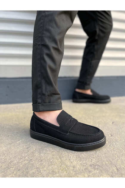 Jy180 Estilo X Laceless Suede Men's Casual Sports Classic Shoes Sst - Black