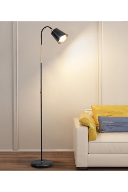 Nordic Style Modern Floor Lamp with 3 Color Temperatures, Adjustable Gooseneck 116x22cm