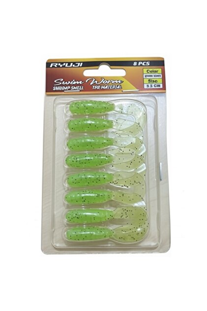 Swim Worm 5,5cm TPR Kokulu Silikon Yem GREEN CHART